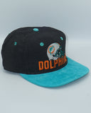 Vintage Miami Dolphins Helmet Logo Snapback Wool - Suede Brim Rare
