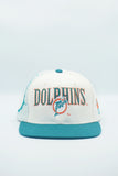 Vintage MIAMI DOLPHINS Pro Line Sports Specialties Pro Laser Line Hat Snapback WOOL