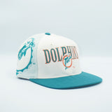 Vintage MIAMI DOLPHINS Pro Line Sports Specialties Pro Laser Line Hat Snapback WOOL