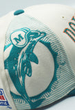 Vintage MIAMI DOLPHINS Pro Line Sports Specialties Pro Laser Line Hat Snapback WOOL