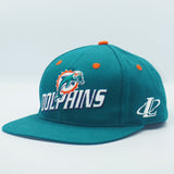 Vintage Miami Dolphins Logo Athletic Snapback Teal Hat NFL Football WOOL New Without Tag