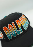 Vintage MIAMI DOLPHINS STARTER Spellout Black Dome -New Without Tag WOOL
