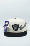 Vintage Oakland Raiders Side Script APEX ONE White  - New With Tag WOOL