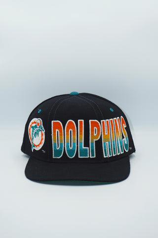 Vintage MIAMI DOLPHINS STARTER Spellout Black Dome -New Without Tag WOOL