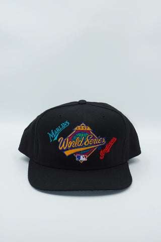 Vintage Florida Marlins x Indians World Series Champions New Era Pro Model New Without Tag - WOOL