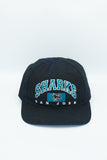 Vintage 90s San Jose Sharks Twins Enterprise Snapback Hat NHL Hockey Black