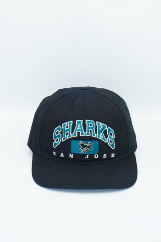 Vintage 90s San Jose Sharks Twins Enterprise Snapback Hat NHL Hockey Black