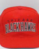 Vintage Chicago Blackhawks Starter Arch Red Wool Snapback Hat NHL Hockey NWT