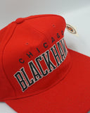 Vintage Chicago Blackhawks Starter Arch Red Wool Snapback Hat NHL Hockey NWT