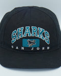 Vintage 90s San Jose Sharks Twins Enterprise Snapback Hat NHL Hockey Black