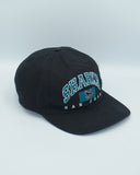 Vintage 90s San Jose Sharks Twins Enterprise Snapback Hat NHL Hockey Black