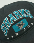 Vintage 90s San Jose Sharks Twins Enterprise Snapback Hat NHL Hockey Black