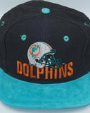 Vintage Miami Dolphins Helmet Logo Snapback Wool - Suede Brim Rare