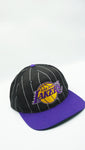 Vintage RARE STARTER Los Angeles Lakers Pinstripe Black/Purple Snapback Hat NEW WITHOUT TAG